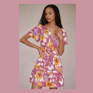 The Somerset Mini Dress- ORANGE MOTIF